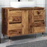 antik fa színű szerelt fa mosdószekrény 80 x 33 x 60 cm fotó