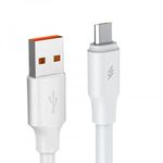 Prémium Adat- és Töltőkábel, MicroUSB/USB csatlakozó, 2.4A gyorstöltés, 2 méter, fehér fotó