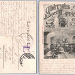 Budapest, Mátyás pince, étterem, a bor és a dal csak vígasztal. 1907 képeslap, képeslevelezőlap fotó