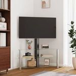 3-szintes fekete és ezüst sarok TV-állvány 32-70 hüvelyk fotó