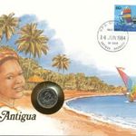 Antigua Érmés boríték bélyeggel. fotó