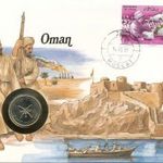 Oman Érmés boríték bélyeggel. fotó