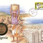 Nigéria Érmés boríték bélyeggel. fotó