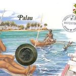 Palau szigetek Érmés boríték bélyeggel. fotó