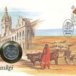 Dél-Afrika Transkei Érmés boríték bélyeggel. fotó