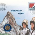 Svájci Alpok Matterhorn Érmés boríték bélyeggel. fotó