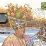 Suriname Érmés boríték bélyeggel. fotó