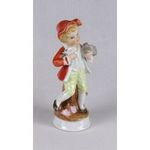 1T332 Antik madárreptető fiú porcelán figura 13 cm fotó