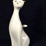 HOLLÓHÁZI PORCELÁN CICA - MACSKA ARANYOZOTT MINTÁVAL ! fotó
