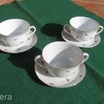 Antik, 3 db. alátétből és 3 db. pohárból álló Zsolnay porcelán teás csésze, hibátlan állapotúak... fotó