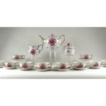 1B898 Antik 12 személyes lila Herendi porcelán teáskészlet (Nanking Bouqet Purple mintával) fotó