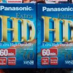 2-DB PANASONIC EXTRA HD 60 VHSC VHS C VIDEOKAMERA KAZETTA PANASONIC VIDEÓ KAZETTA fotó