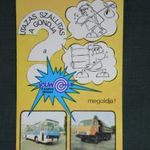 Kártyanaptár, Volán 3. sz. váll. Miskolc, ikarus autóbusz, Kamaz teherautó, 1983 , sérült, fotó