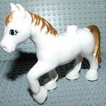 Lego ló 3426pb02 Duplo Horse with Gold Mane and Tail Pattern. Legó lovacska, aranyszínű sörénnyel. fotó