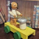 HÚZOGATÓS CSENGŐS TACSKÓ KUTYA - RETRO FAJÁTÉK, 1983 !!! fotó