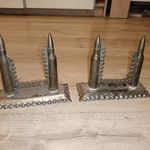 RÉGI KATONAI VILÁGHÁBORÚS LŐSZERBÖL KÉSZÍTETT FÉNYKÉPTARTÓ PÁR ART TRENCH fotó