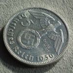 Németország, horogkeresztes ezüst birodalmi 5 Márka (Reichsmark), 1936 D fotó