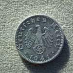 Németország, horogkeresztes birodalmi 50 Pfennig (Reichspfennig), 1941 A fotó