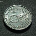 Németország, horogkeresztes ezüst birodalmi 2 Márka (Reichsmark), 1939 D fotó