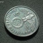 Németország, horogkeresztes ezüst birodalmi 2 Márka (Reichsmark), 1937 D fotó