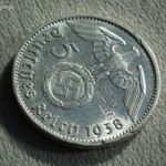 Németország, horogkeresztes ezüst birodalmi 5 Márka (Reichsmark), 1938 E fotó