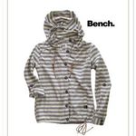 BENCH extra stílusos bézs-kék CSÍKOS könnyű PAMUTVÁSZON minőségi német sportos KABÁTKA DZSEKI ~36/38 fotó