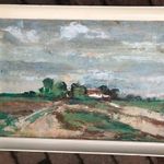 Szûcs János Felhôs ég olaj festmény farost 55x75 fotó