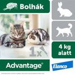 Advantage rácsepegtető oldat kistestű macskáknak és nyulaknak A.U.V. (4x0, 4 ml)-ból bontott 1 db fotó