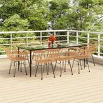 9 részes polyrattan kerti étkezőgarnitúra fotó