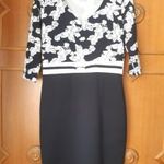 Zita Fashion L-es elegáns ruha kék-fehér fotó