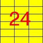Etikett, 70x37 mm, színes, APLI, sárga, 2400 etikett/csomag fotó