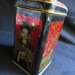 SZECESSZIÓS PLÉH BÁDOG FÉM TEA DOBOZ GYÜJTŐI DARAB fotó