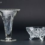 Régi, kristály kis váza és cukor vagy bonbon tartó. fotó