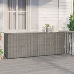 szürke polyrattan kerti tárolószekrény 198 x 55, 5 x 80 cm fotó