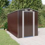 sötétbarna horganyzott acél kerti fészer 192 x 357 x 223 cm fotó
