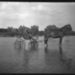 Régi fotónegatív lovaskocsival a vizen át - Lónyay család hagyatékából 1900-as évek eleje fotó
