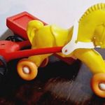 DMSZ LÓ, LOVAS SZEKÉR - RETRO MŰANYAG JÁTÉK, MADE IN HUNGARY !!! fotó