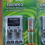 ÚJ NI-CD ÉS NI-HM AKKU AKKUMULÁTOR TÖLTŐ + 4 DB AKKUMULÁTOR 2100mAh fotó
