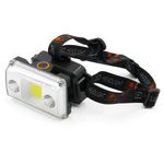 2 LED + 16 COB LED fejlámpa integrált akkumulátorral, szivargyújtós töltőkábellel fotó