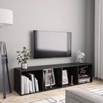 fekete könyv-/TV-szekrény 143 x 30 x 36 cm fotó