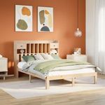 tömör fenyőfa könyvespolcos ágy matrac nélkül 135 x 190 cm fotó