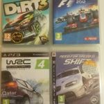 Ps3 autós játék csomag Playstation 3 játékok, NFS, WRC 4, Dirt 3, F1 2012 fotó
