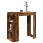 antik fa színű szerelt fa bárasztal tárolókkal 102x50x103, 5 cm fotó