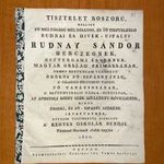 1820 Pesten - Tisztelet koszorú, mellyet fő méltóságú Rudnay Sándor herczegnek.... RITKA nyomtatvány fotó