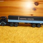 H0 1: 87 Wiking Mercedes Benz nyerges vontató ponyvás platós szerelvénnyel , kamion, vasútmodell fotó