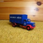 H0 1: 87 Herpa Delhey Köln ponyvás platós teherautó, kiegészítőkkel hibátlan , vasútmodell fotó