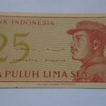 Papír UNC Indonézia 25 Dua Puluh Lima Sen 1964 fotó