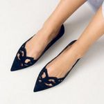 Zara sötétkék 37-es bőr balerina cipő fotó