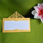 ESKÜVŐ KIEG19 - Esküvői ültetőkártya - arany díszítésű fehér lappal fotó