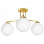 Glimex opál üveg gömb / golyó mennyezeti lámpa 3xE27 LISZ Gold GLIS0081 fotó
